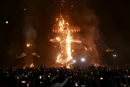 How India celebrated Dussehra 2024: Ravana effigies burn bright as PM Modi, other leaders join festivities