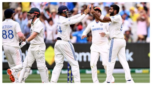 India's golden arm Jasprit Bumah dismisses Travis Head for duck in MCG Test