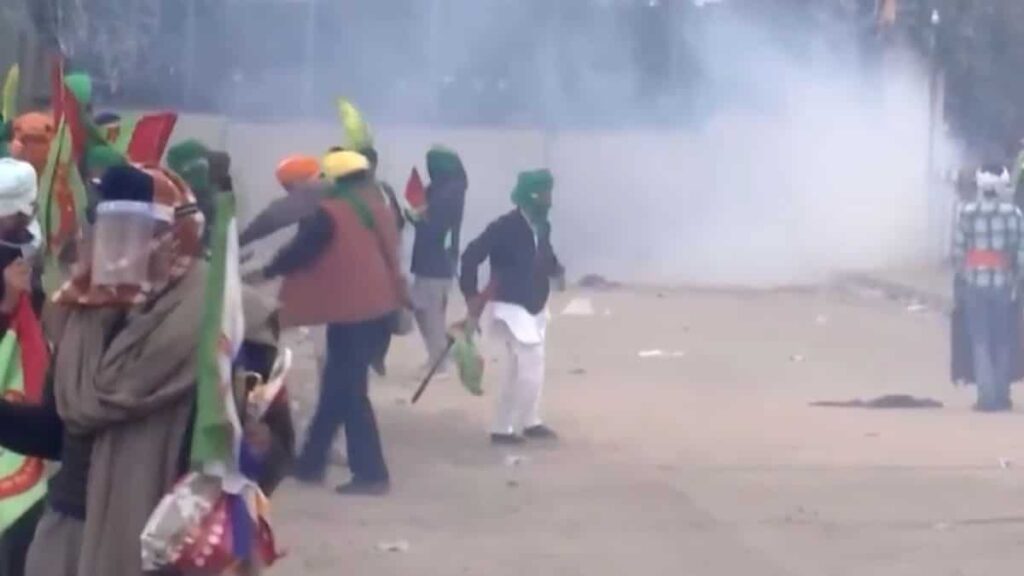 WATCH: Police use tear gas to disperse protesting farmers at Punjab-Haryana Shambhu border