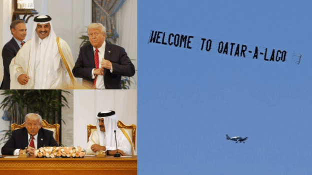 'Qatar-a-Lago' banner seen near Trump's Palm beach home amid controversy over $400-mn Qatari jet: See pics